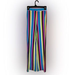 Vertical Striped Rainbow Multicolor Stretch Pants Size XS